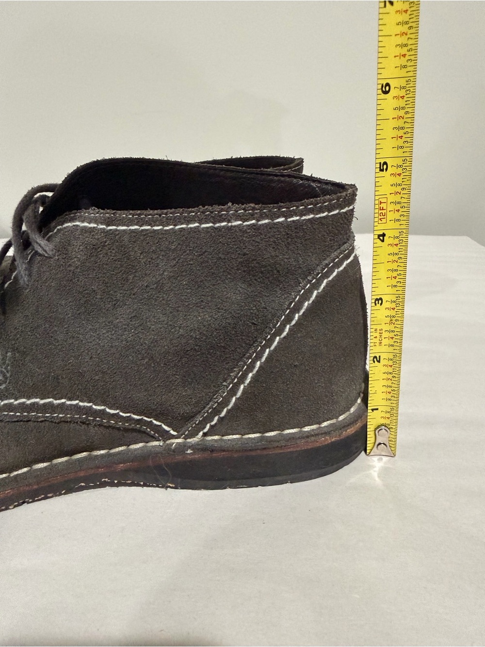 JOHN VARVATOS Ankle Chukka Boots Gray Suede Lace Up Men's Size 9.5 - Picture 9 of 13